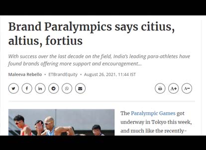Brand Paralympics says citius, altius, fortius